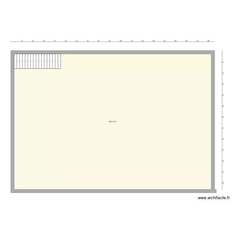 Sous sol. Plan de 1 Pièce et 222 m² Sous sol. Plan de 1 Pièce et 222 m²