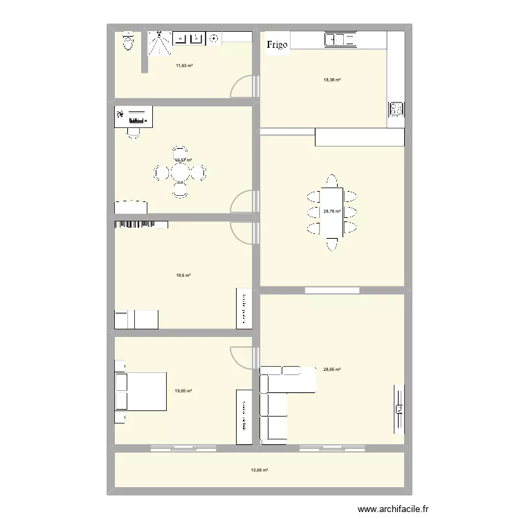 Plan 3 chambres bis. Plan de 8 pièces et 160 m² Plan 3 chambres bis. Plan de 8 pièces et 160 m²