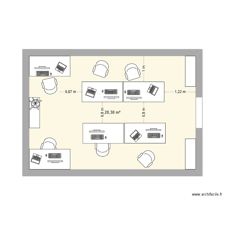 Option 1.2. Plan de 1 pièce et 28 m2