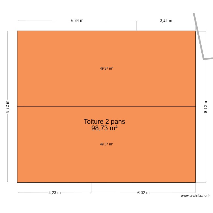 Plan maison T3 version 4 escalier. Plan de 0 pièce et 0 m2