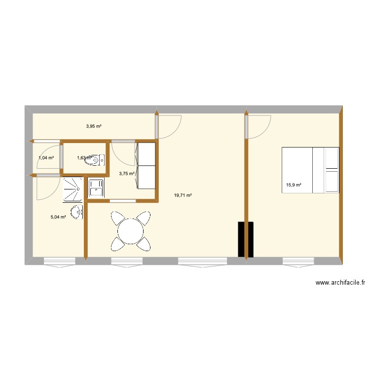 Appt Antoine 2. Plan de 7 pièces et 51 m2