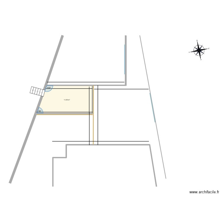 Carport Plan à l'échelle. Plan de 1 pièce et 14 m2