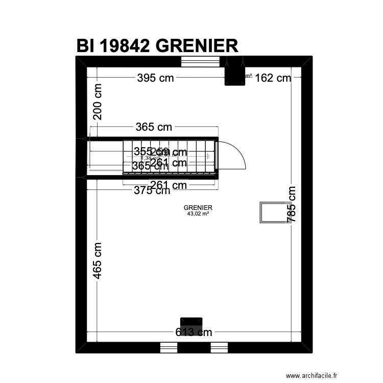 BI 19842. Plan de 23 pièces et 206 m2