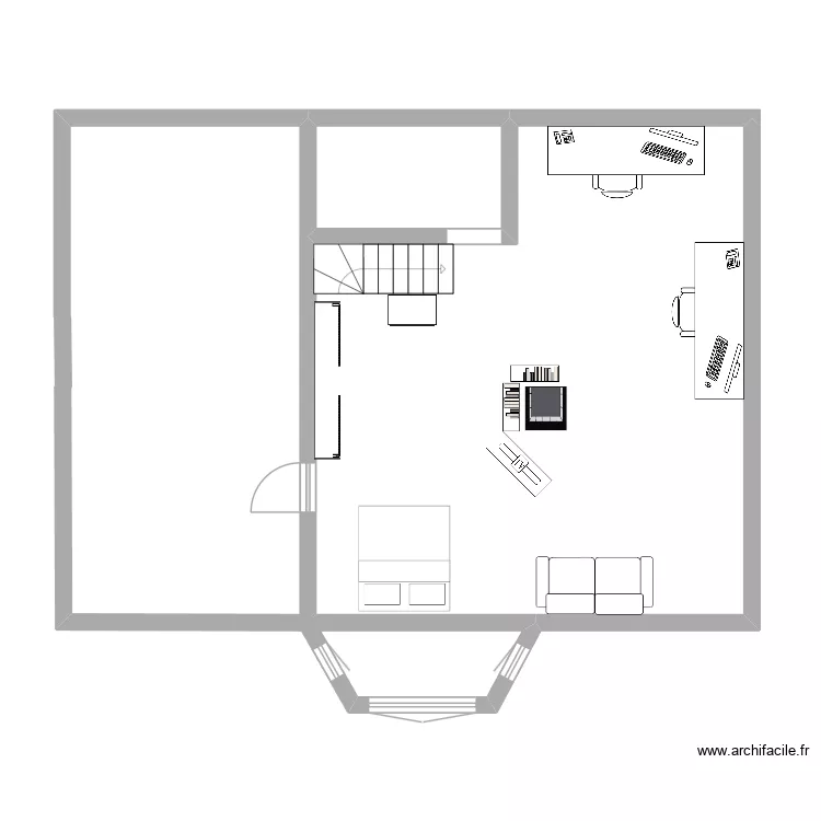 arcani. Plan de 2  et 54 m²