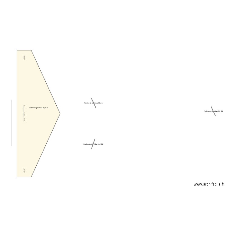 toiture coupe. Plan de 0 pièce et 0 m2
