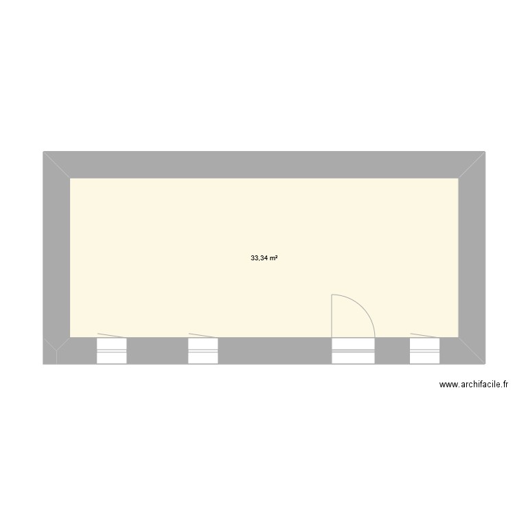 Galluis petite maison. Plan de 1 pièce et 33 m2