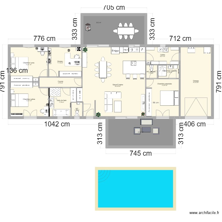 Primavera 4 chambres SP opposée v2. Plan de 14 pièces et 195 m2