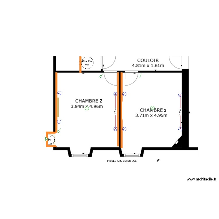 de cherge Chambre. Plan de 1 pièce et 0 m2