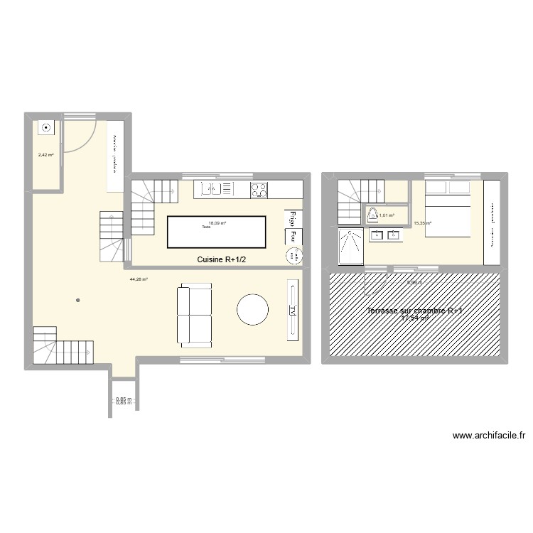 Entrée buanderie cuisine V4. Plan de 0 pièce et 0 m2