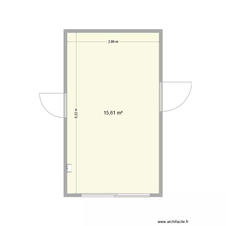 salle de bain. Plan de 1  et 16 m²