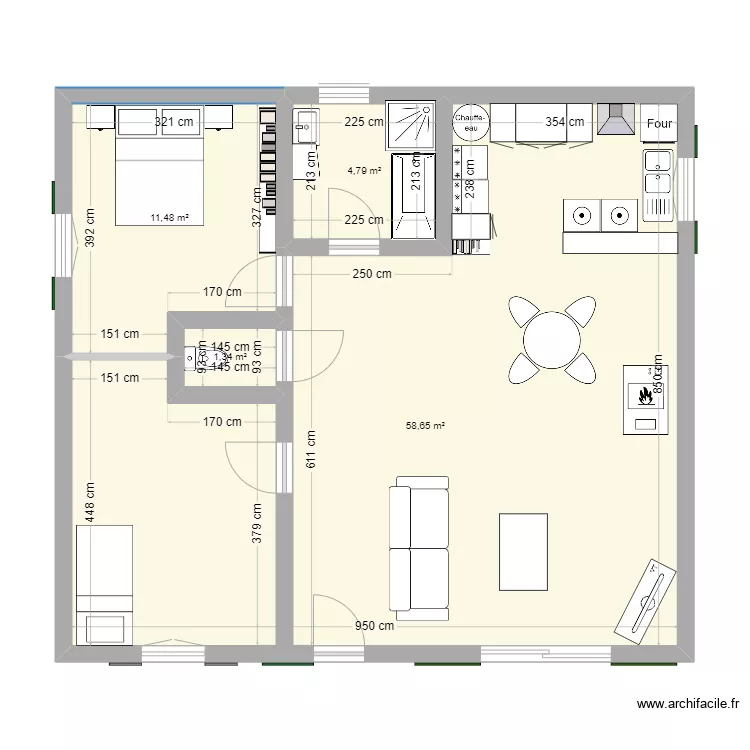 Maison TOURVES. Plan de 