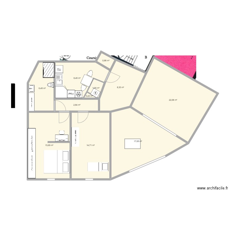 molitor2. Plan de 11 pièces et 99 m2