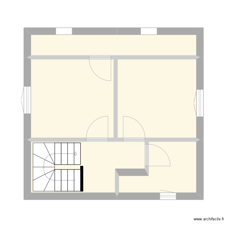 etage bleuets. Plan de 5 pièces et 33 m2