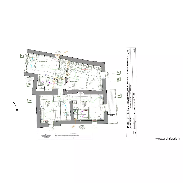 ALHERITIERE R+1. Plan de 