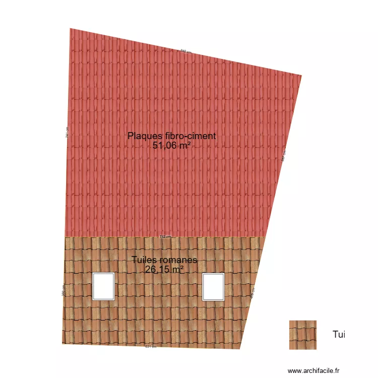 Plan toitures avant travaux. Plan de 