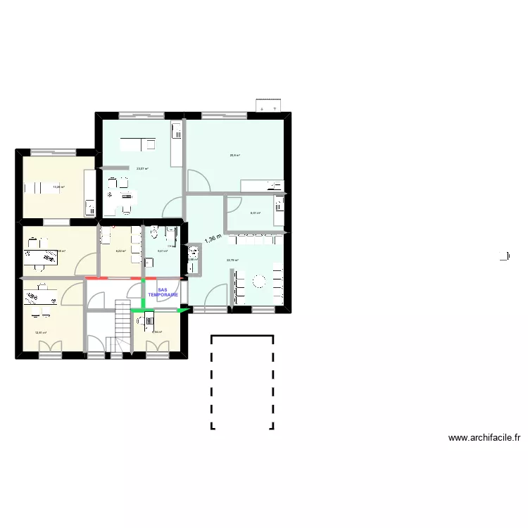 cabinet medical. Plan de 11  et 128 m²