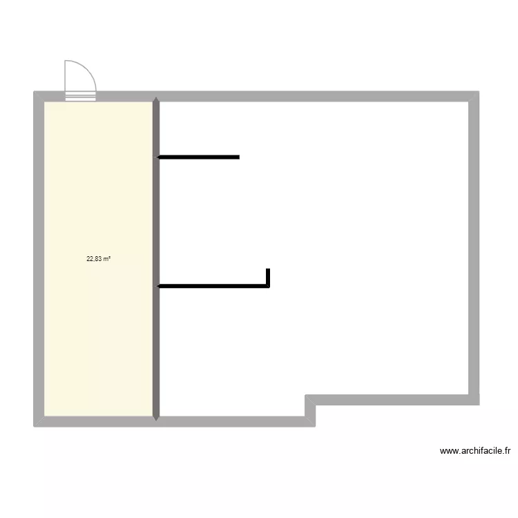 labt. Plan de 1 pièce et 23 m²