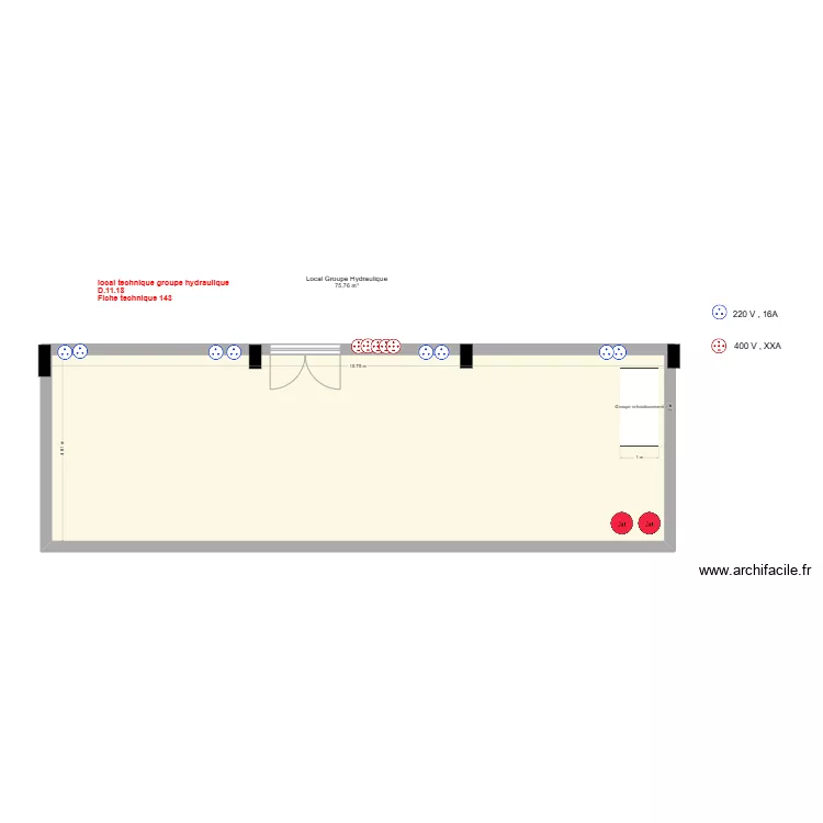 Groupe hydraulique V2. Plan de 
