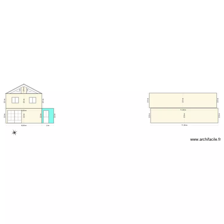 EXTENSION MAISON NANTERRE CENTRE COUPE. Plan de 
