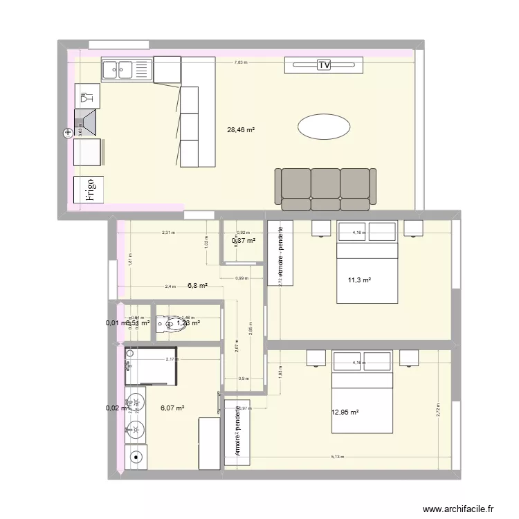 Appartement après travaux off. Plan de 10 et 68 m² Appartement après travaux off. Plan de 10 et 68 m²
