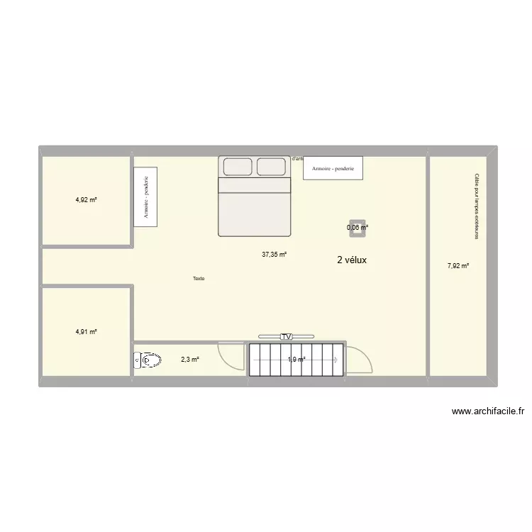 Sommauthe meublé 1 Wc escalier. Plan de 7 Pièces et 60 m² Sommauthe meublé 1 Wc escalier. Plan de 7 Pièces et 60 m²