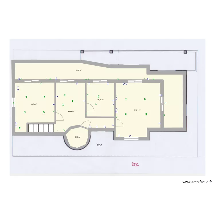 ASSAS SURELEVATION 80m2. Plan de 