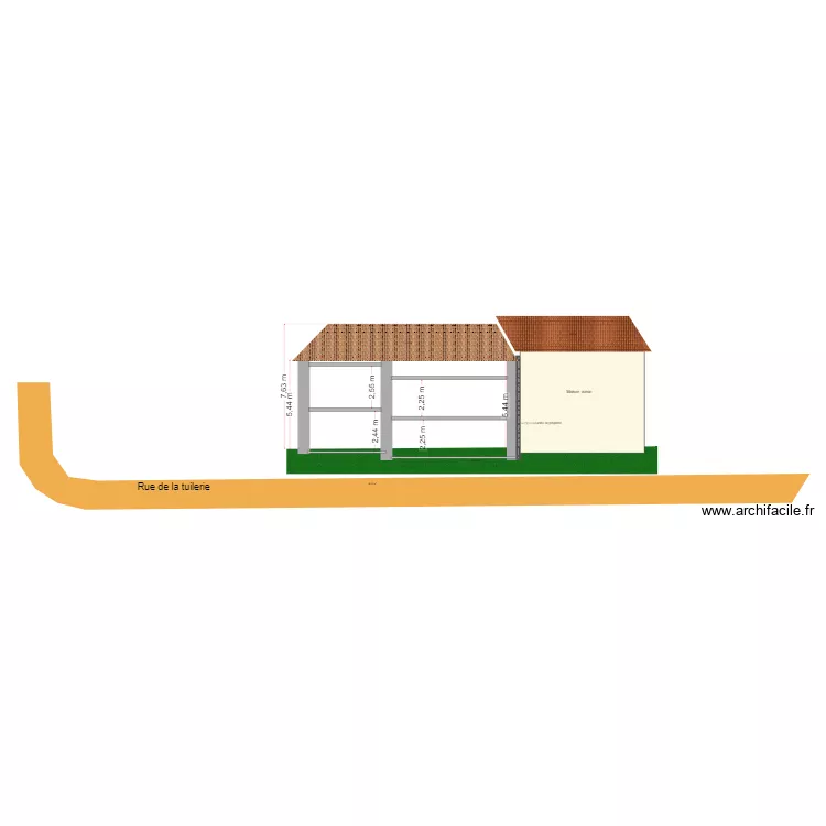 Facade Sud. Plan de Facade Sud. Plan de
