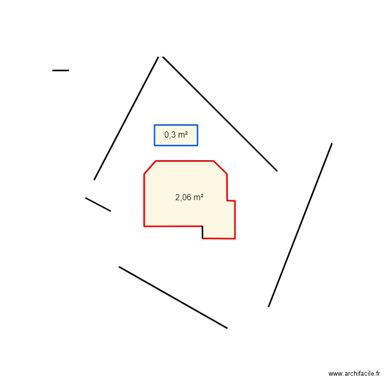 IMPLANTATION-1. Plan de 2 pièces et 2 m2