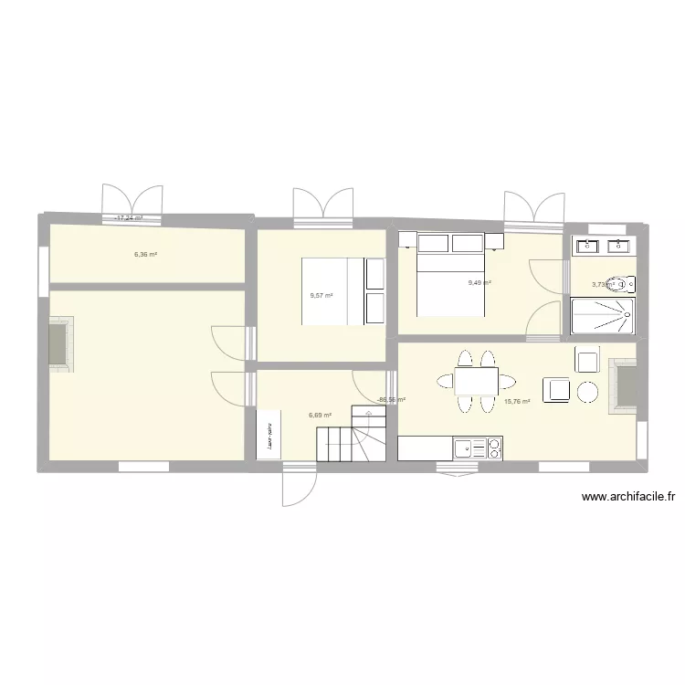 Maison sud b. Plan de 
