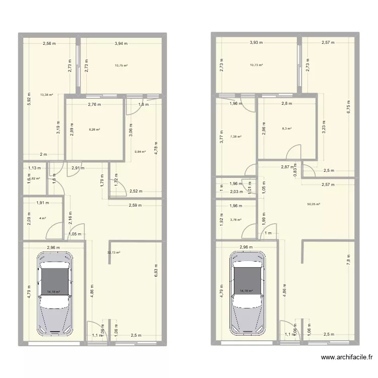 plan laafoui. Plan de 14  et 189 m²