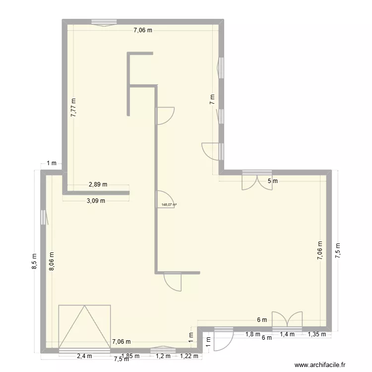 maison SB1. Plan de 1  et 148 m²