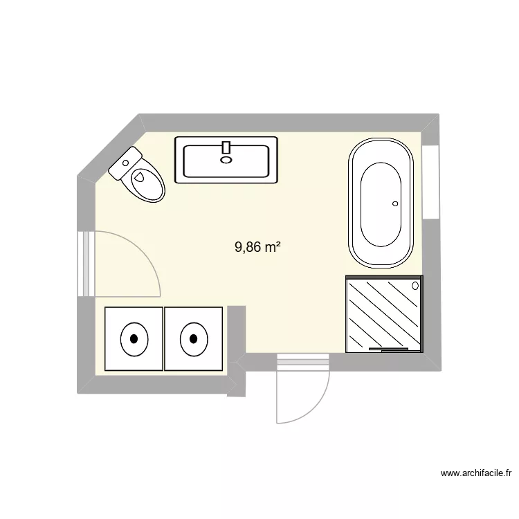 salle de bain-1. Plan de 1 et 10 m² salle de bain-1. Plan de 1 et 10 m²