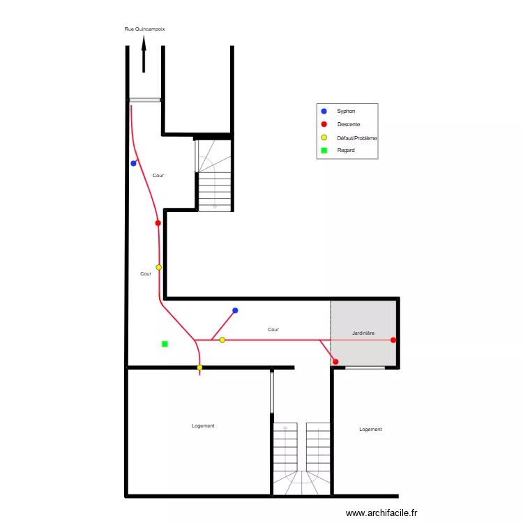 92 QUINCAMPOIX. Plan de 1  et 26 m²