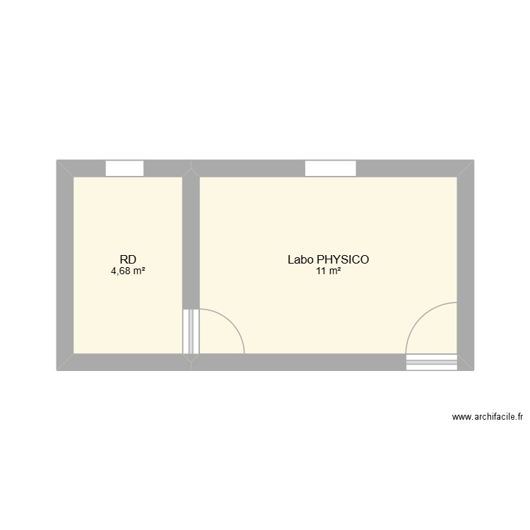 LABO PHYSICO ET RD. Plan de 2 pièces et 16 m2