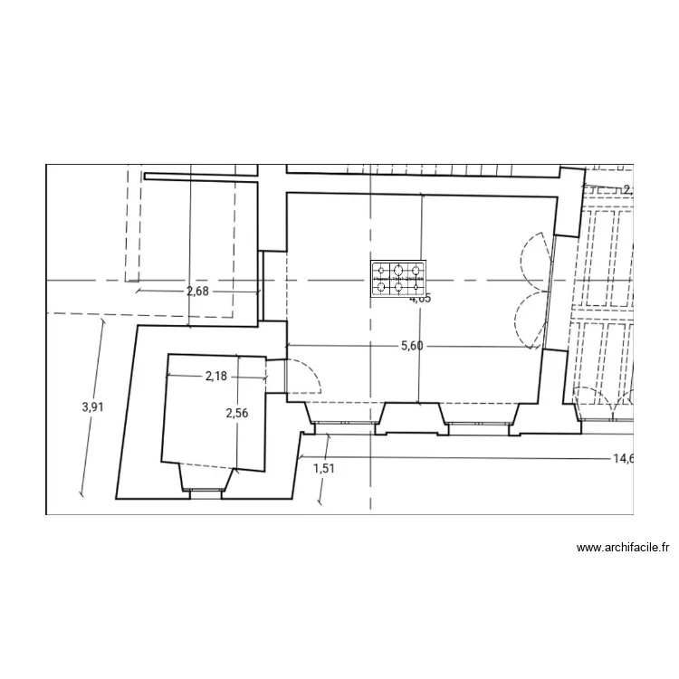 am&eacute;nagement cuisine traiteur et buanderie. Plan de 