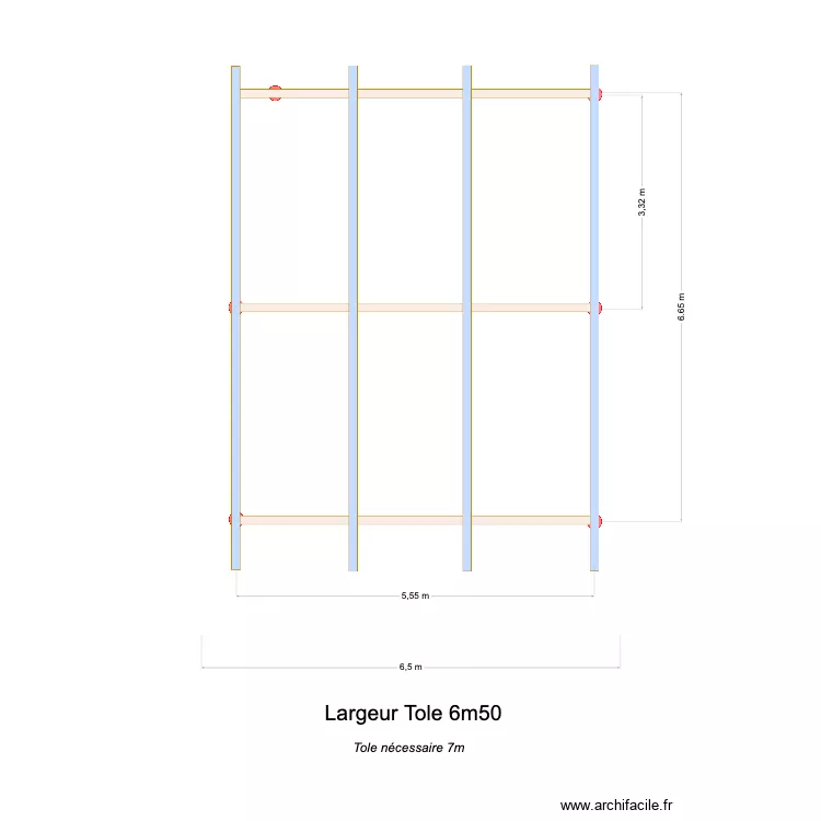 Toit Magasin Grotte. Plan de 