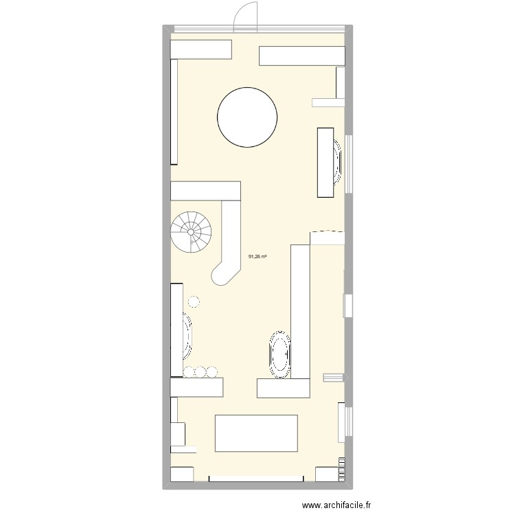 Art et Végétale. Plan de 1 pièce et 91 m2