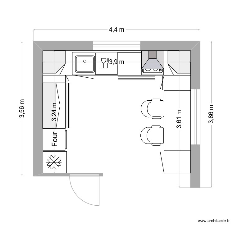 Cuisine C. Plan de 0 pièce et 0 m2