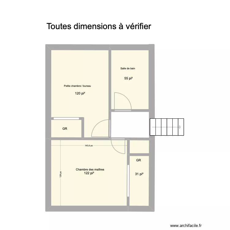 &Eacute;tage. Plan de 4  et 30 m²