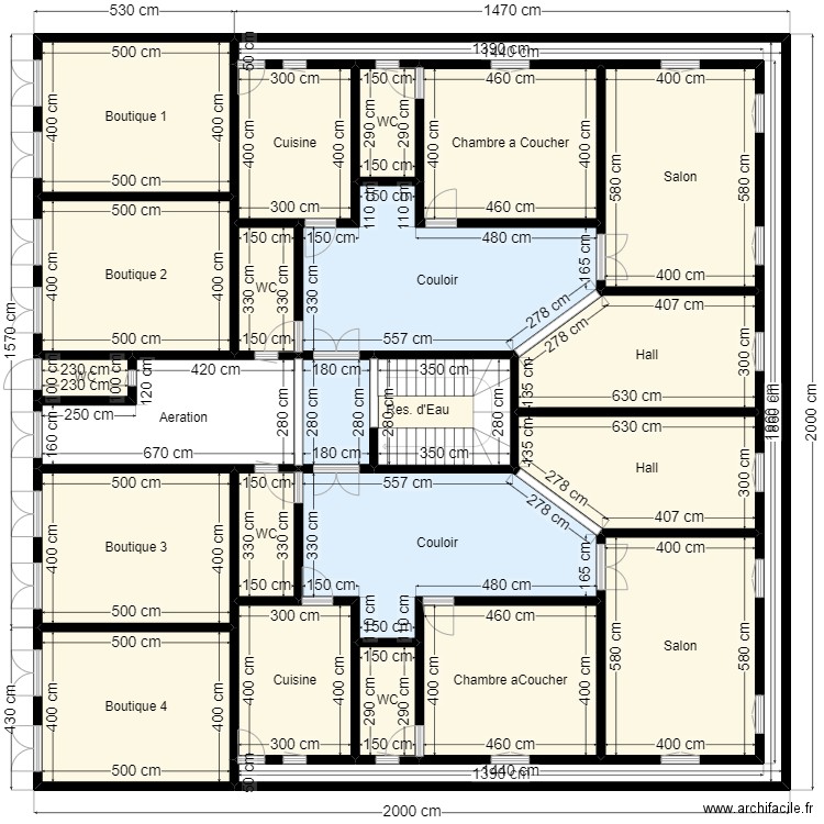 Plan de Terrain 20mx20m Client 46 48 65 54. Plan de 23 pièces et 348 m2