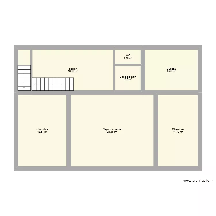 356 noclain. Plan de 8  et 76 m²
