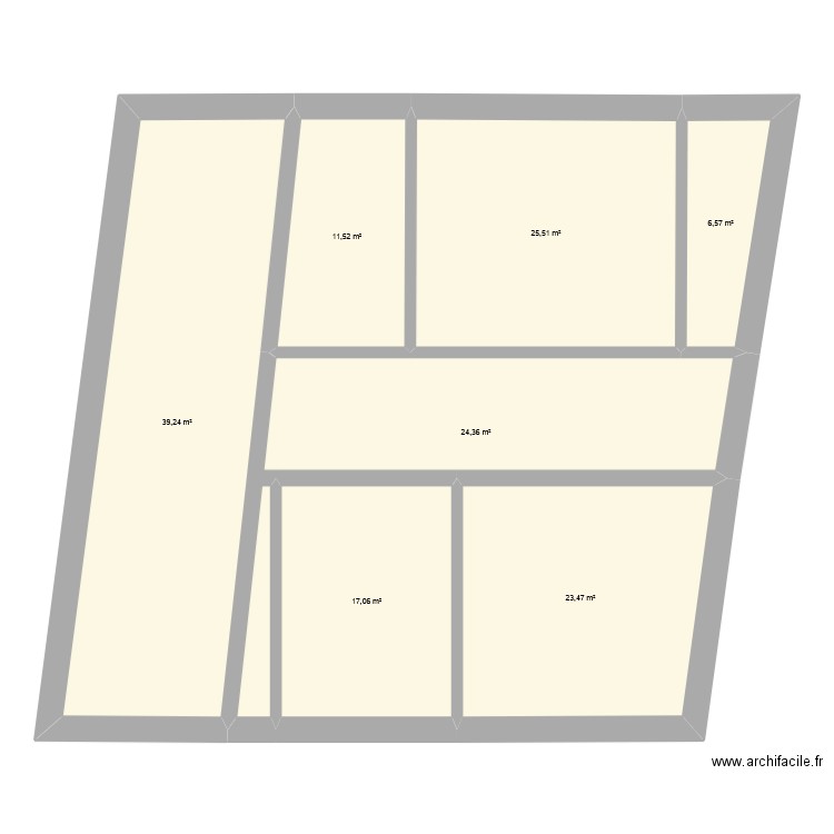 83 lille. Plan de 7 pièces et 148 m2