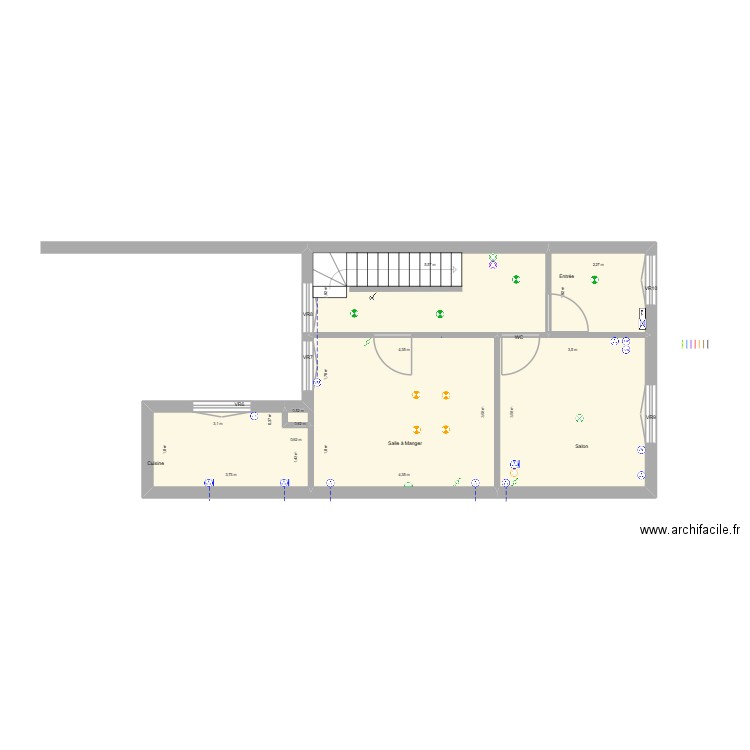 David 1er. Plan de 5 pièces et 50 m2