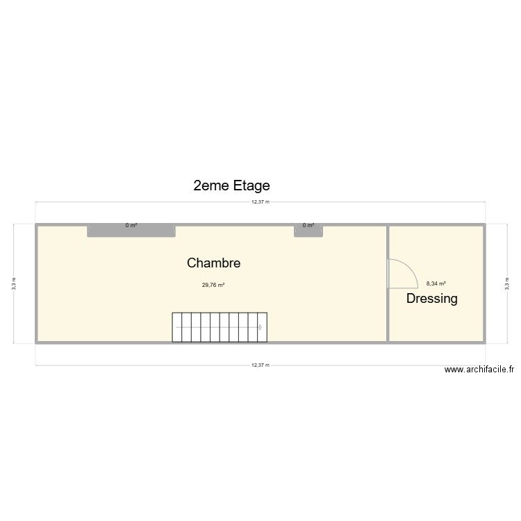 Plan 2eme Etage Georges. Plan de 4 pièces et 38 m2