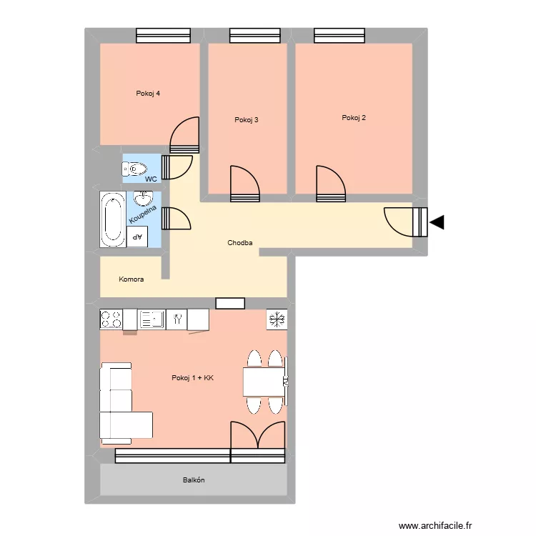 Nad stadionem 126, byt 3. Plan de 13 et 199 m² Nad stadionem 126, byt 3. Plan de 13 et 199 m²