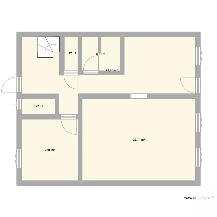 Rez-de-chaussée. Plan de 6 Pièces et 63 m² Rez-de-chaussée. Plan de 6 Pièces et 63 m²