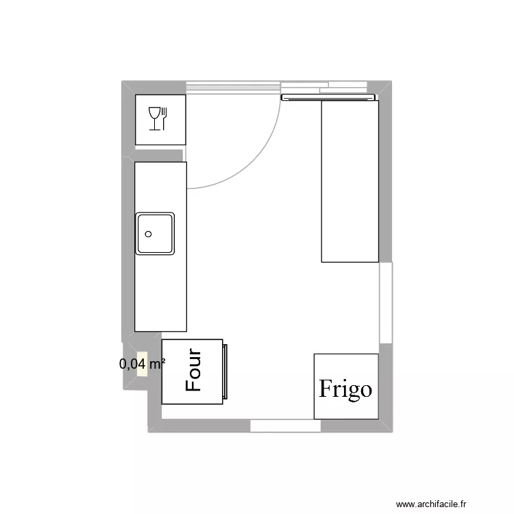 Cuisine. Plan de 1 pièce et 0 m²