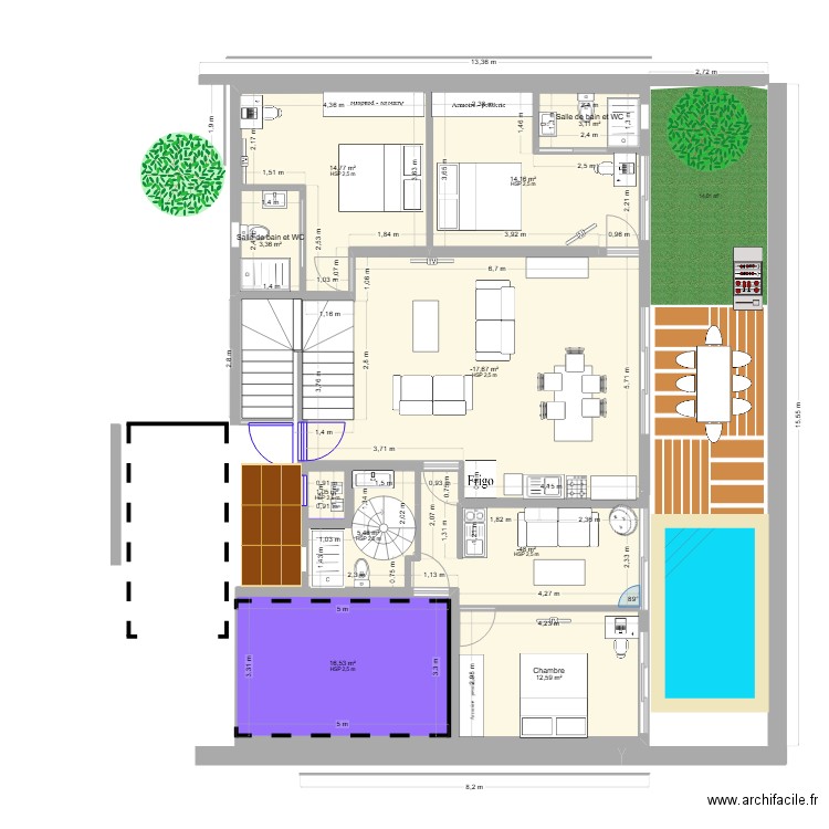 pc modificatif 4. Plan de 41 pièces et 467 m2