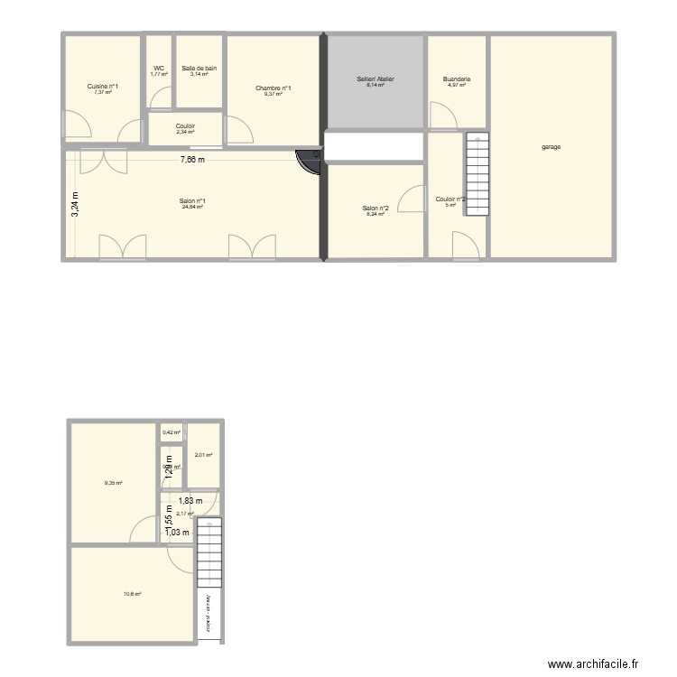 maison brem v3. Plan de 17 pièces et 125 m2