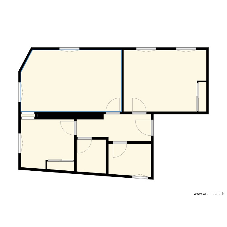 49, cours carnot 1er étage gauche. Plan de 10 pièces et 47 m2